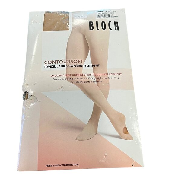 Bloch Ladies Convertible Tights Contoursoft T0982L S/M Tan - Picture 1 of 3